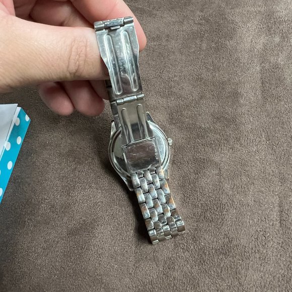 Vintage Women's George Watch‎ Silver Tone Crystals On Case - Picture 8 of 9